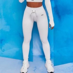 BO+TEE Ribbed Tie Front Leggings